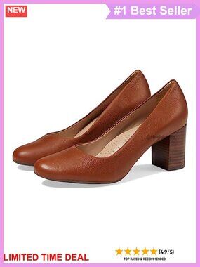 MARC JOSEPH NEW YORK Midtown Pump Leather Slip-On Block Heel Comfort